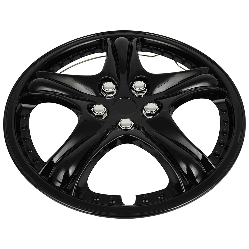 4Pcs 13 Inch Wheel Hub Caps Snap On For R13 Tire & Rim Wheel Covers Kit Black