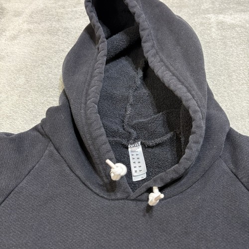 American Apparel Heavy Terry Hoodie Sweatshirt Size XL Black Raglan - Picture 10 of 12