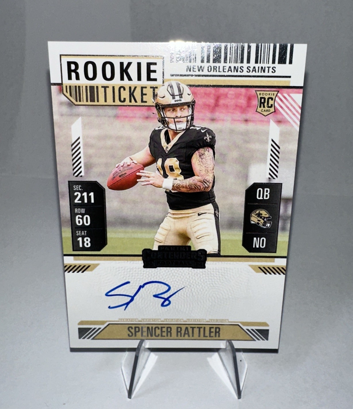 Spencer Rattler Auto RC #116 2024 Panini Contenders Football New Orleans Saints