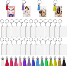120Pcs Sublimation Keychain Blanks MDF Keychain Blanks Bulk Double Sides Keychai