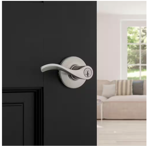 Kwikset Balboa Maniglia Porta Ingresso con Chiave Nichel Satinato con Sicurezza SmartKey - Foto 2 di 8