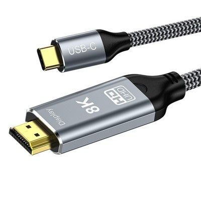 8K USB C to HDMI 2.1 Cable 3.3Ft, 48Gbps USB Type-C to HDMI Braided Cord (8K@...