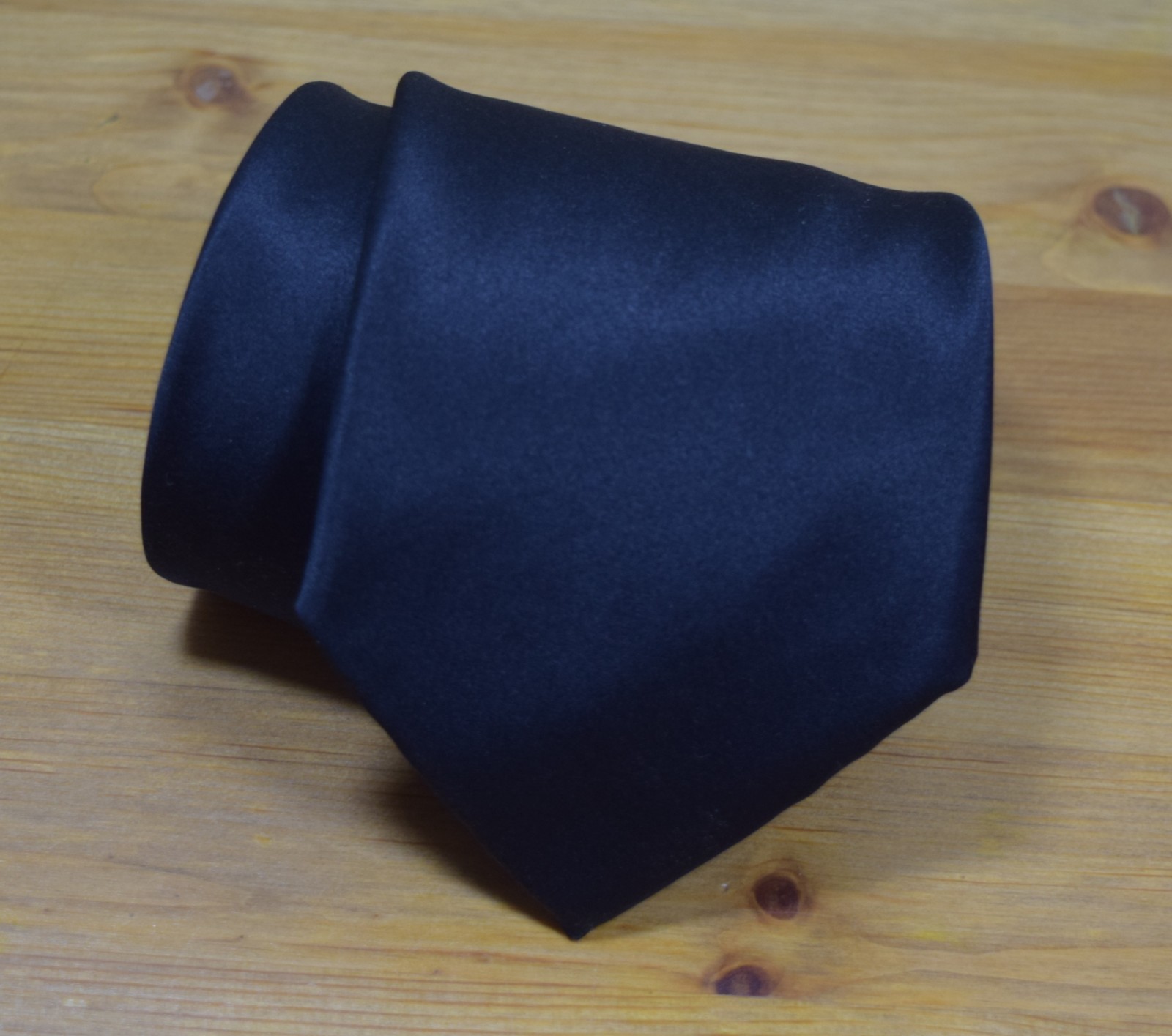 $490 BRIONI Lux Essential Solid Black Satin XL Ne… - image 14