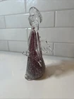 VTG Ferro & Lazzarini Murano Art Glass Praying Angel 8.5” Bubbles Red w/ Sticker