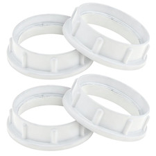 4 Pack Light Socket Rings, White Aluminum Threaded Lamp Shade Ring