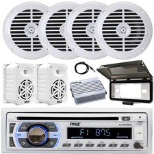 Pyle PLCD43MRB Marine Receiver, 4x 6.5'' 120W Speakers, 2x 5.25" Speakers, Amp