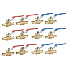 EFIELD 12PCS 1/2" PEX FULL PORT SHUT OFF  BRASS BALL VALVE HOT  &COLD, NO LEAD