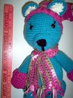New Crochet  aqua and white teddy bear, 14".   cuddly    a — photo 2