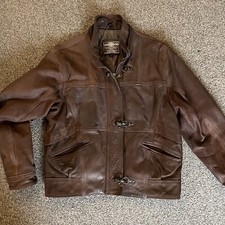 Oakwood Women's Jacket S Brown Aviator Biker Heavy Leather Zip Buckle Lined Vgc