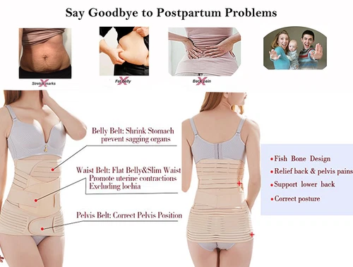 C-Section After Birth Corset Back Support Body Shapers Postparrtum Recovery Belt - Picture 5 of 21