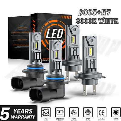For Hyundai Tucson 2019-2020 LED Headlight High Low Beam Bulbs Combo  White