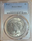 1927 PCGS MS63 Peace Silver Dollar