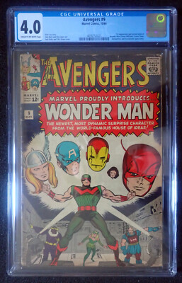 Avengers #9 CGC 4.0 OW/WH 1st Wonder Man Thor Iron Captain America 1964 ...