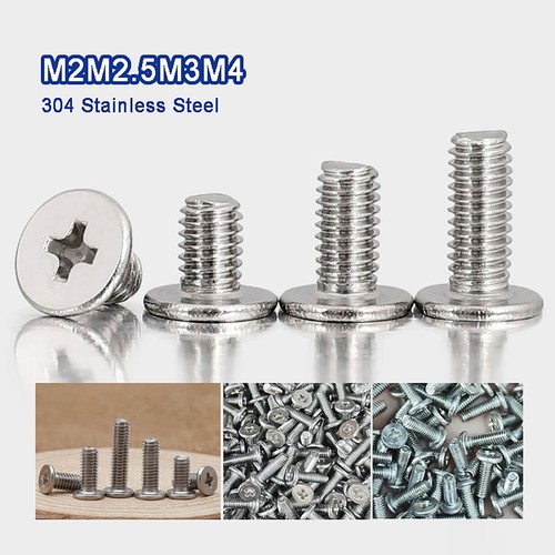 Flachkopfschrauben M2.5 Edelstahl 100 Stück - Innensechskant Verschiedene Längen