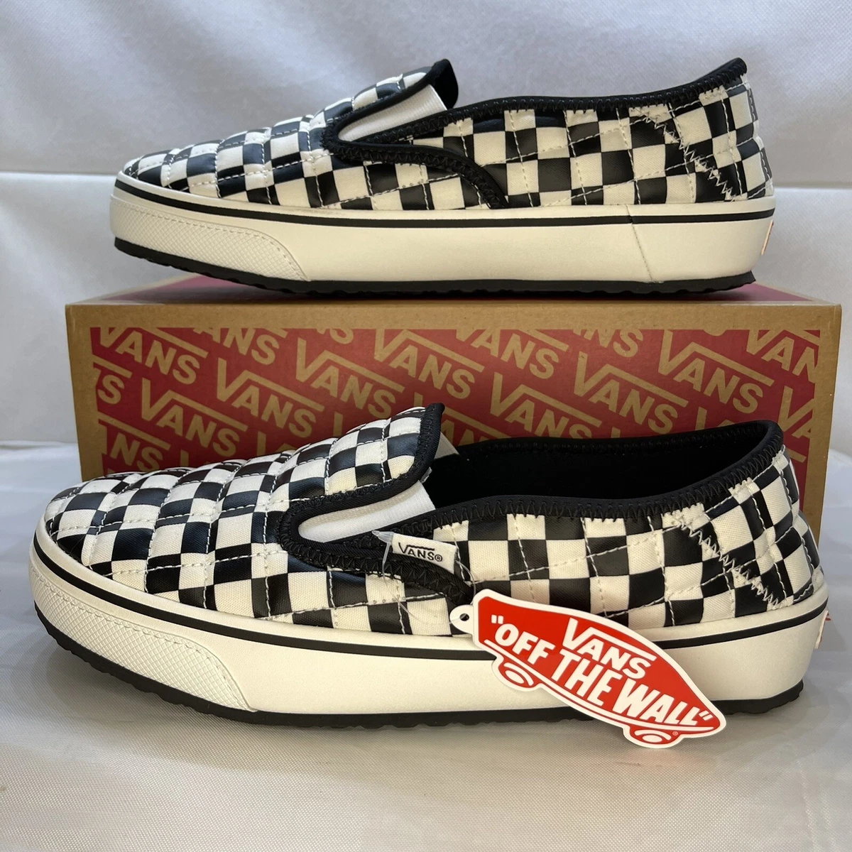 Vans Slip-Er 2 Slippers Shoes Men's 7, 10 Black White Checkerboard  UltraCush NEW | eBay