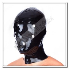 Latex Hoods Full Face Blinder Detachable Snap Eyes Mouth Cover Pieces Customized