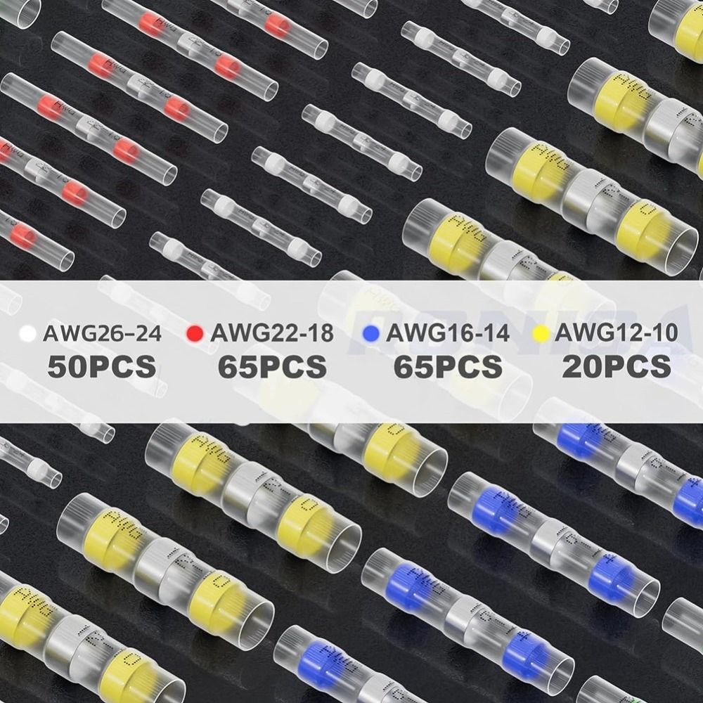 200PCS Marine Grade Wire Connectors Heat Shrink Wire Connectors