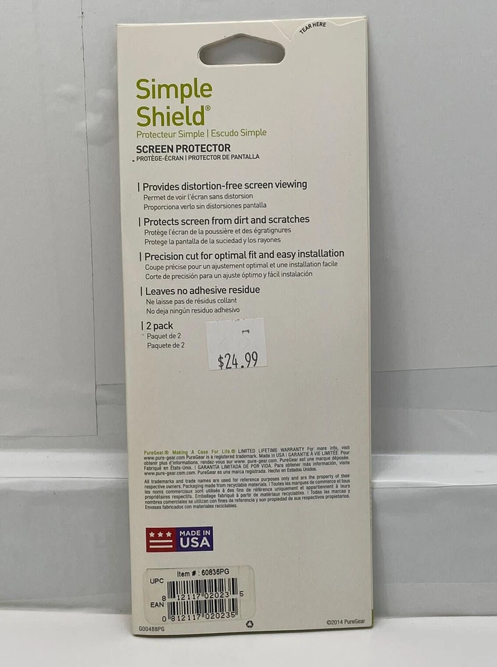 PureGear Simple Shield Crystal Clear Screen Protector for Samsung Galaxy Note 4 - Image 4 of 4