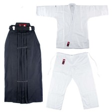 Aikido Set Basic Blitz Hakama Noir Et Keikogi Gi Kenjutsu Iaido Kendo Tai-Jutsu