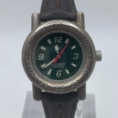 Reebok Womens Watch Vintage 29mm Case Brown Leather Band Quartz Three Hands