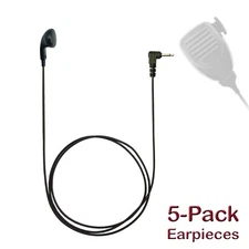 5x 3.5mm Listen-Only Earbud Earpiece for Motorola & Kenwood Shoulder Speaker Mic