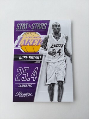 2015-16 Prestige Stat Stars, Card #19, Kobe Bryant, Los Angeles-Lakers