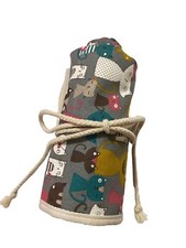 Damero Colored Pencil Roll Wrap Gray Cat Print (some interior pencil marks)
