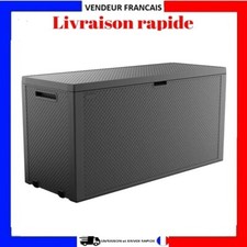 Coffre Jardin RÉSINE 270 L Anthracite Anti‑UV Roulettes Verrouillable Étanche