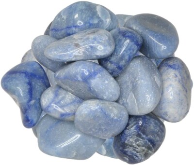 6 lb Blue Quartz Tumbled Stones - Grade 2 - Large - Bulk Craft Rocks ...