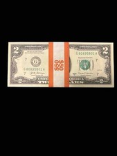 25 billetes de $2 - Secuencial sin circular - Serie 2017A - Notas nítidas