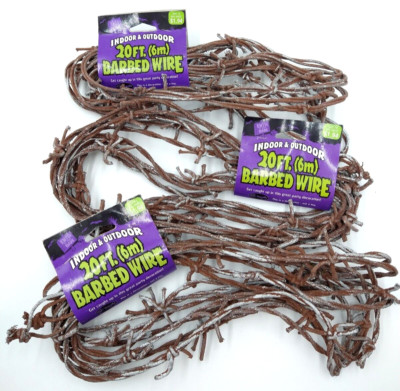60 Feet Halloween Fake ''Rusty'' Faux BARBED WIRE GARLAND Western Decor Fun World
