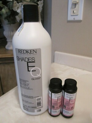 Redken Shades EQ Color Gloss 2oz New Level 10N &10VV + Liter Processing Solution