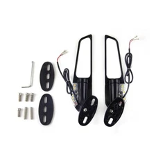 Winglets Wind Wing Rearview Side Mirror w/ White LED Light For Honda CBR1000RR