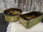 VTG Pyrex #213 Smoke Bread Pan W/ Golden Harvest Metal Holder and #024 Round 2L