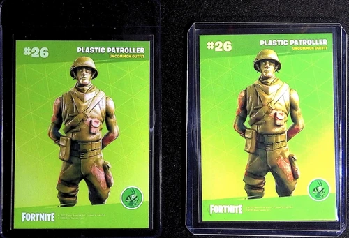 FORTNITE SERIES 2 PLASTIC PATROLLER Lot of 2 HOLO CARD #26 & BASE CARD