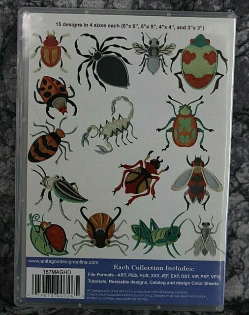 Anita Goodesign Bugs Machine Embroidery Design Cd 167maghd Ship For Sale Online Ebay