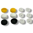6 PCS NUMBER PLATE FIXINGS SCREW COVER CAP KIT BLACK WHITE YELLOW CAPS & BASES