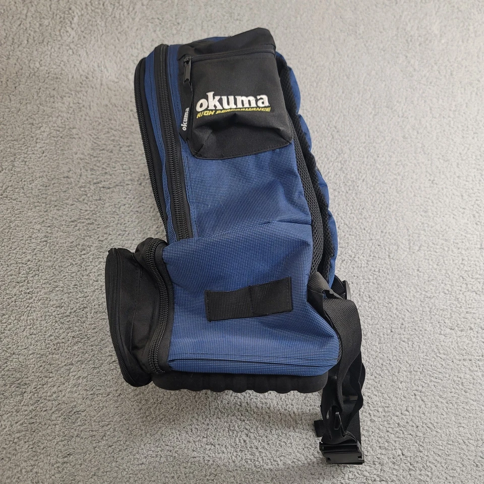 Mochila azul resistente à água Okuma Tournament bolsa de pesca lateral macia - Imagem 4 de 4