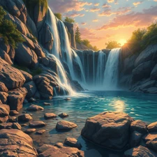 Digital Picture of Beautiful Waterfall printable file