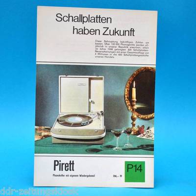 Pirett Phono Case Plattersp. GDR 1968 | brochure advertising advertising sheet Dewag P14 B