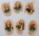 6 SMALL ANTIQUE DIE CUTS OF CIVIL WAR & SPANISH AMERICAN WAR OFFICERS