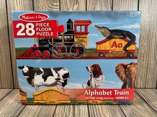 Melissa  Doug Alphabet Train 28 Piece Floor Puzzle 10' Long, 3  NEW
