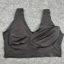True  Co Women's Black Wireless Lift V-Neck Bra - Size Large L 