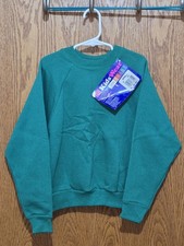 Vintage 90s Hanes Her Way KidsWear Sweatshirt Small 6-6X Emerald Green NOS 1996