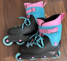 Candi Girl South Beach Molded inline skates size 8. Pink, Blue, and black