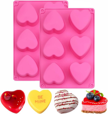 6 Holes Heart Shaped Silicone Mold for Chocolate Cake Jelly Pudding Handmade Soa