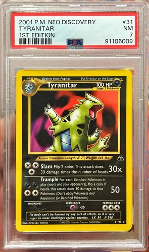 Tyranitar (1st Edition) graded PSA 7 for sale on eBay