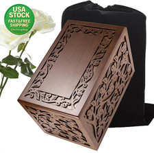 Tree of Life Cremation Urn for Human Ashes Handcrafted Wooden Adult Memorial