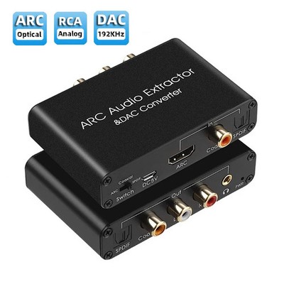 ARC Audio Extractor DAC Digital to Analog Audio Converter HDMI ARC to Optical