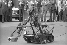 Zurich metropolitan police presenting robot Wheelbarrow 1977 1970s Old Photo 4
